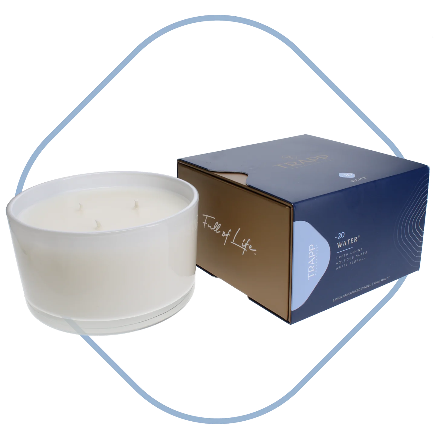 Trapp Water 16 oz, 3-Wick Candle