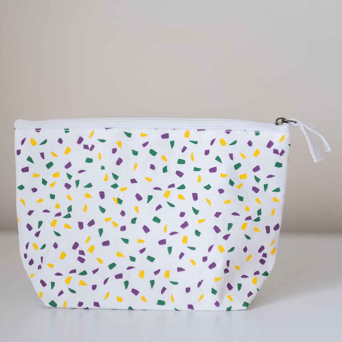 Mardi Gras Confetti Cosmetic Bag
