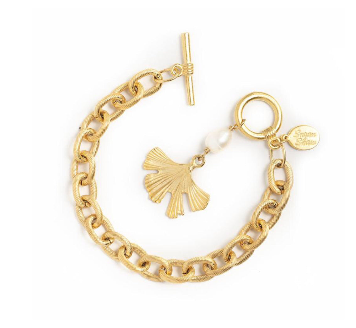 FINAL SALE SS Ginkgo Pearl Toggle Bracelet