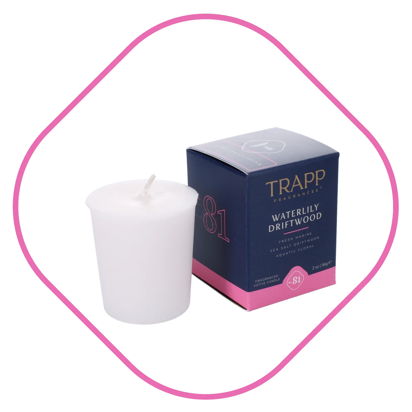 Trapp Waterlily Driftwood Candles- 7 oz, 3.75 oz, Votive