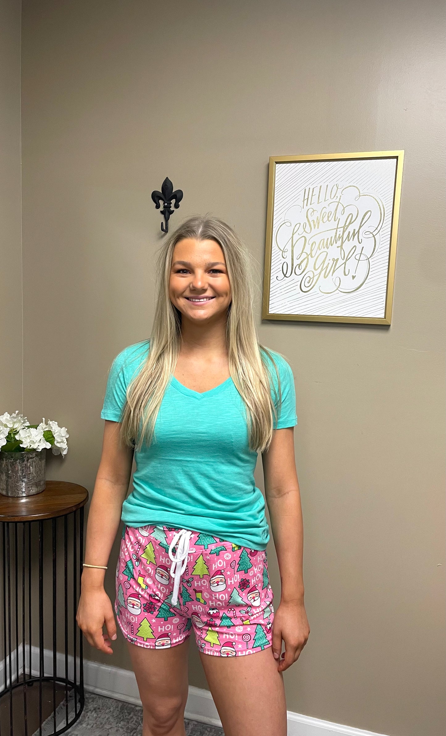 FINAL SALE Mixed Pink Christmas Short PJ Set