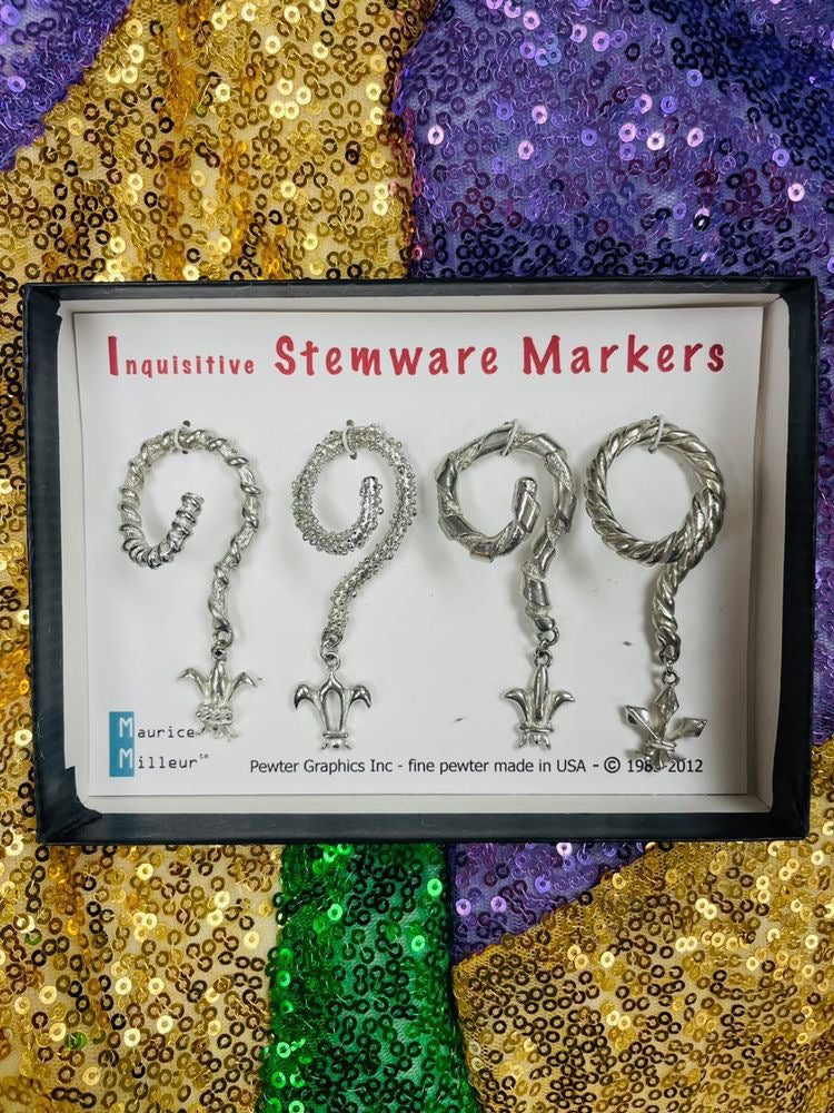 Maurice Milleur Mardi Gras Wine Stem Markers