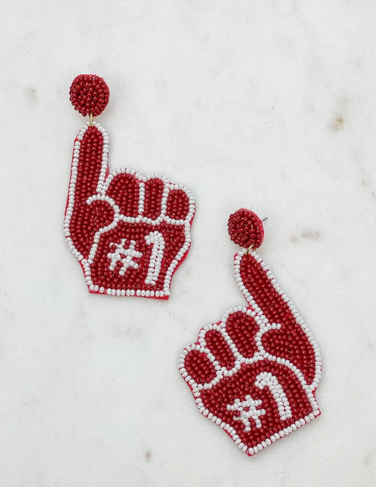 FINAL SALE #1 go Team Foam Finger Beaded Dangles
