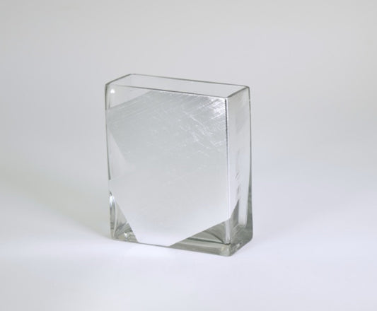 Tamara Childs 6” Rectangular Glass Vase-Silver Slash