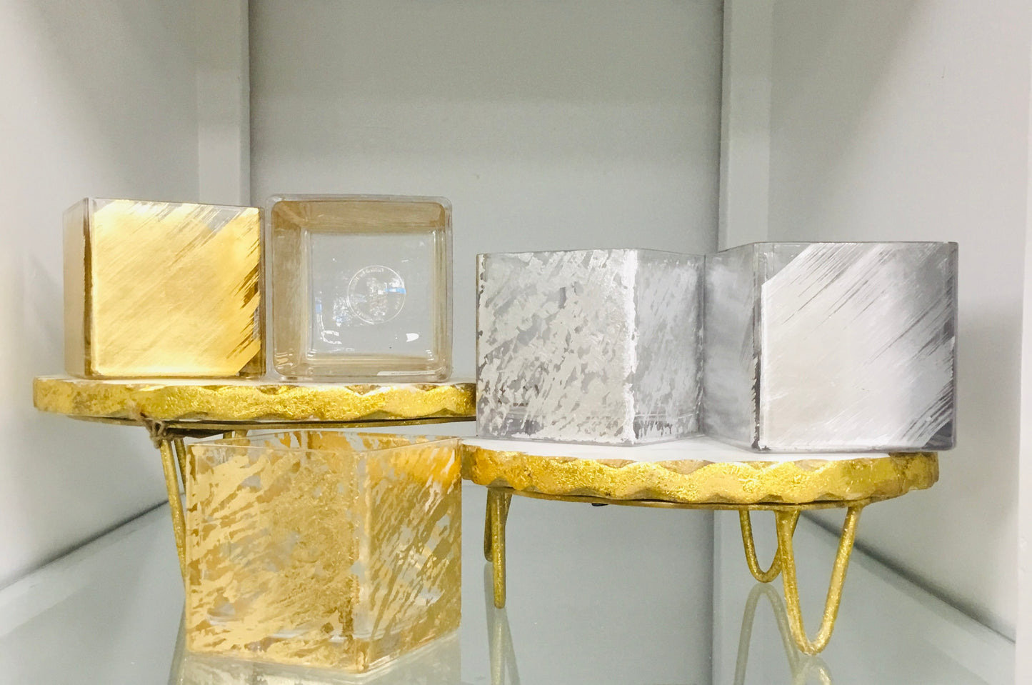 Tamara Childs 3” Cube Vase-Silver Wabi Sabi