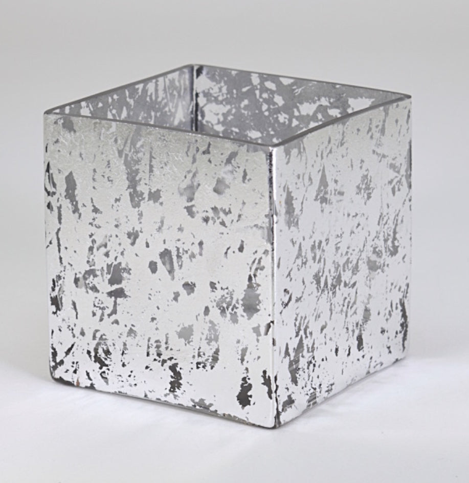 Tamara Childs 3” Cube Vase-Silver Wabi Sabi