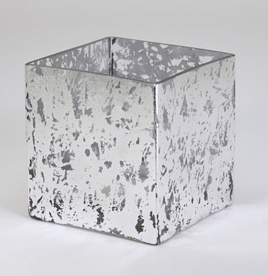 Tamara Childs 3” Cube Vase-Silver Wabi Sabi