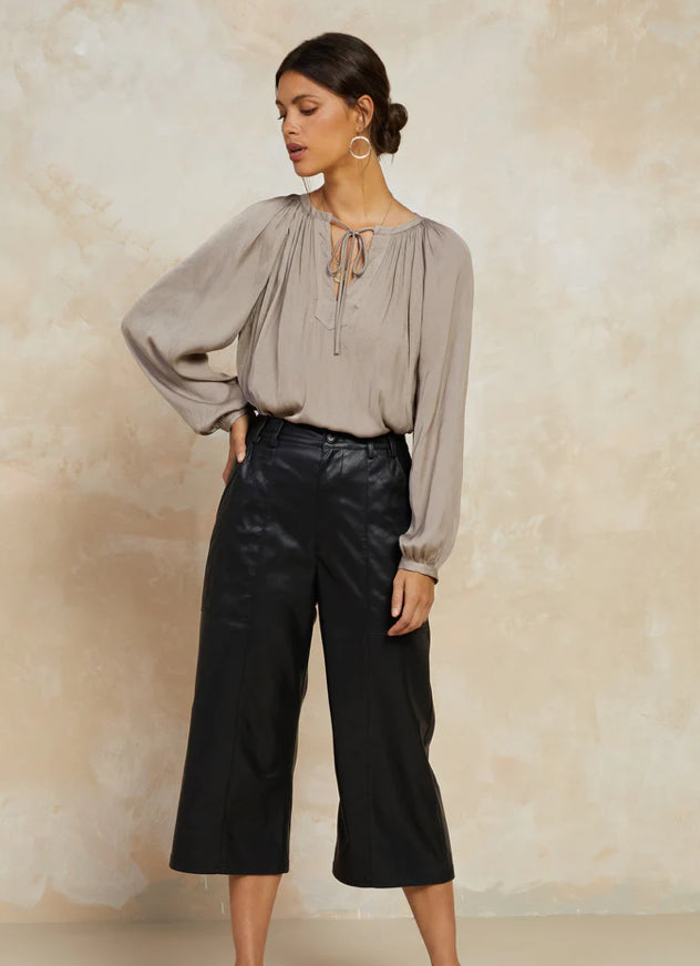 Vegan Leather Wide Legged Pants