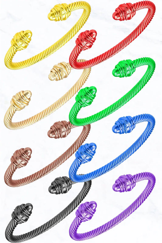 FINAL SALE Cable Cuff Bracelets- Yellow