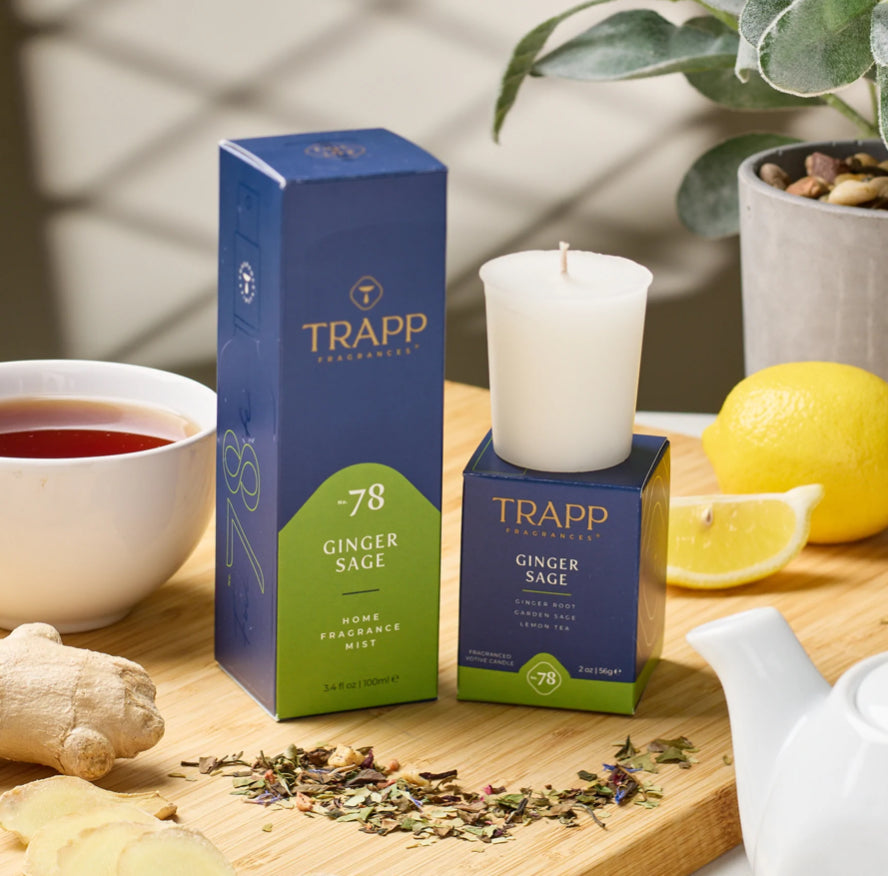 Trapp Ginger Sage Candles- 7 oz, 3.75 oz, Votive