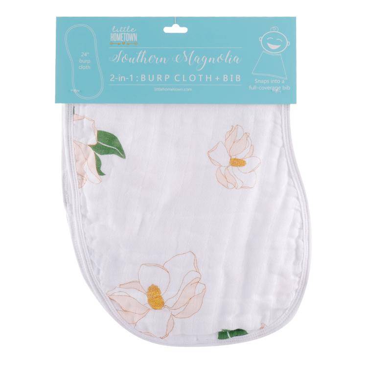 Little Hometown 2-In-1 Burp Cloth & Bib-Magnolia