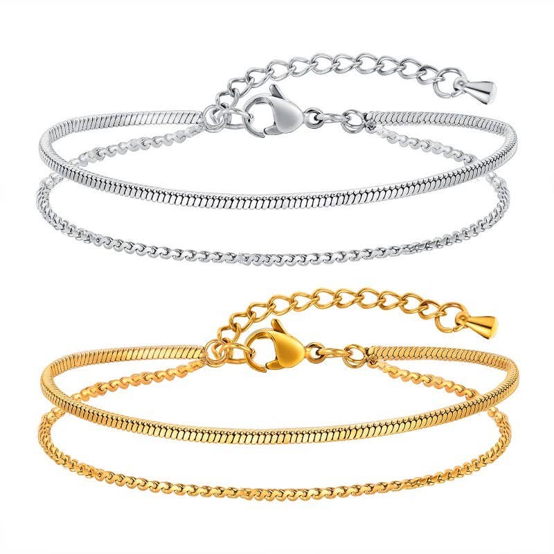 Abigail Layered Silver Bracelet
