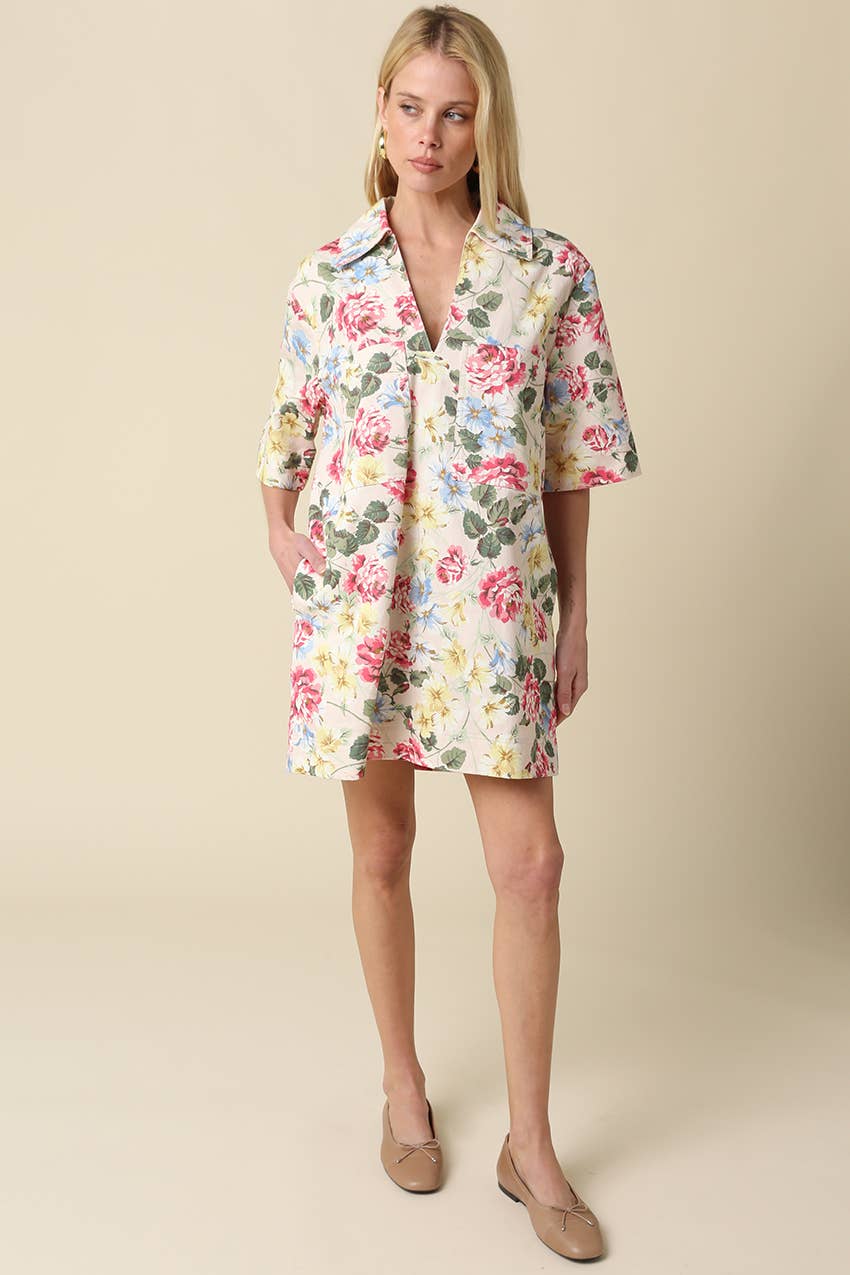 Lyla Floral Collard Dress