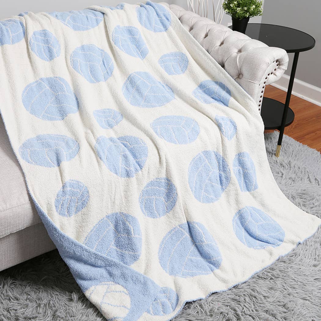 "Volleyball" Luxe Throw-Blue