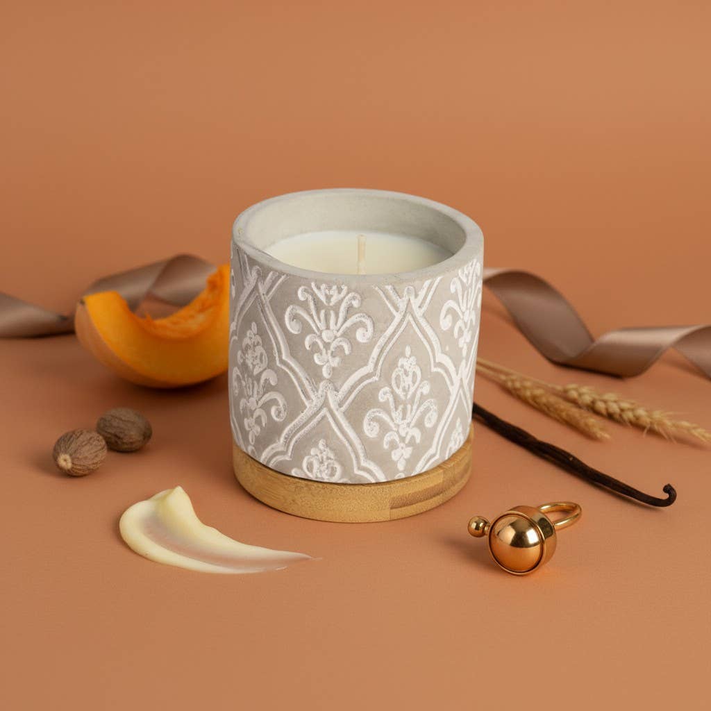 3 oz Damask Stone Candle: White Linen
