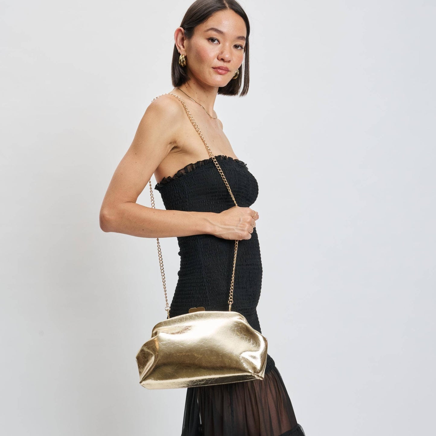 Camille Clutch Handbag: Gold