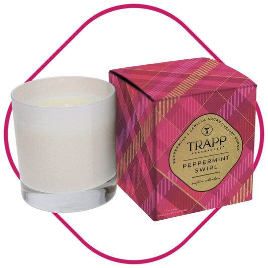 Seasonal Candle Peppermint Swirl 7 oz. Candle in Signature Box