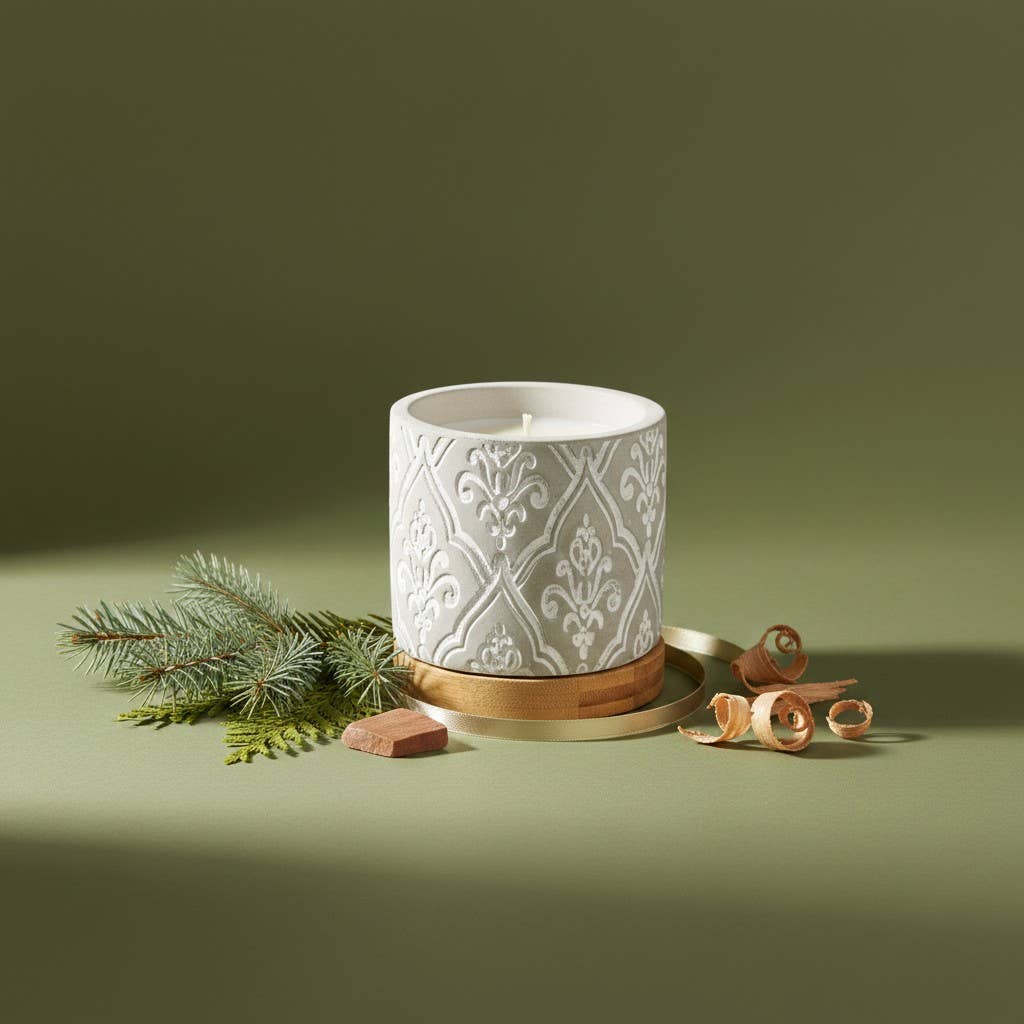 3 oz Damask Stone Candle: White Linen