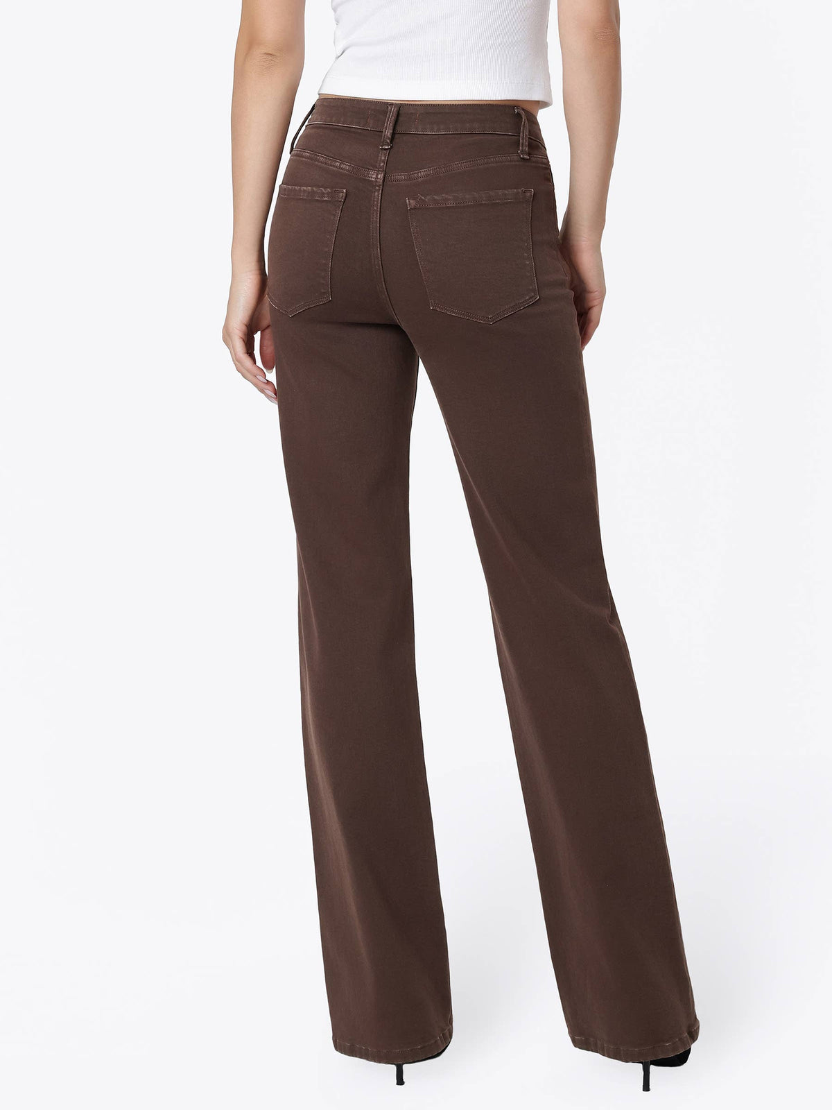 Espresso High Ride Slim Wide Leg Jean