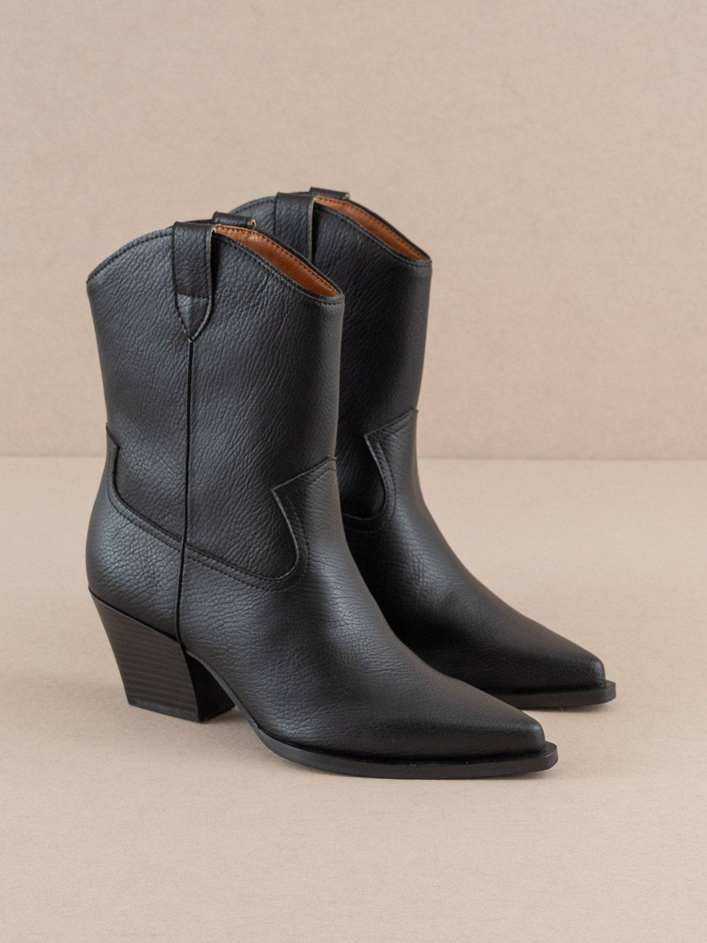 Ames Black Short Cowboy Bootie