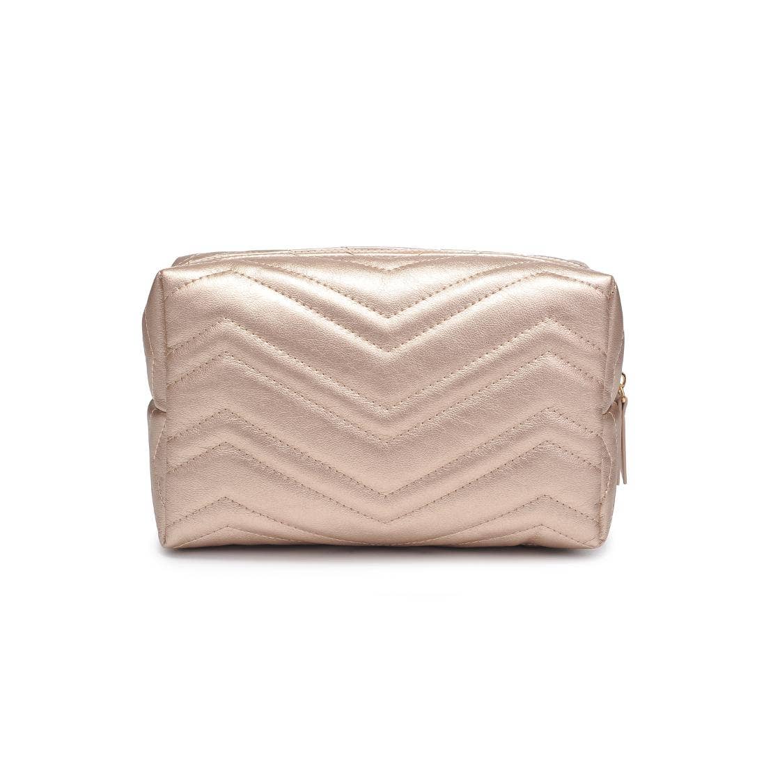 Chic Stitch Cosmetic Pouch: Gold