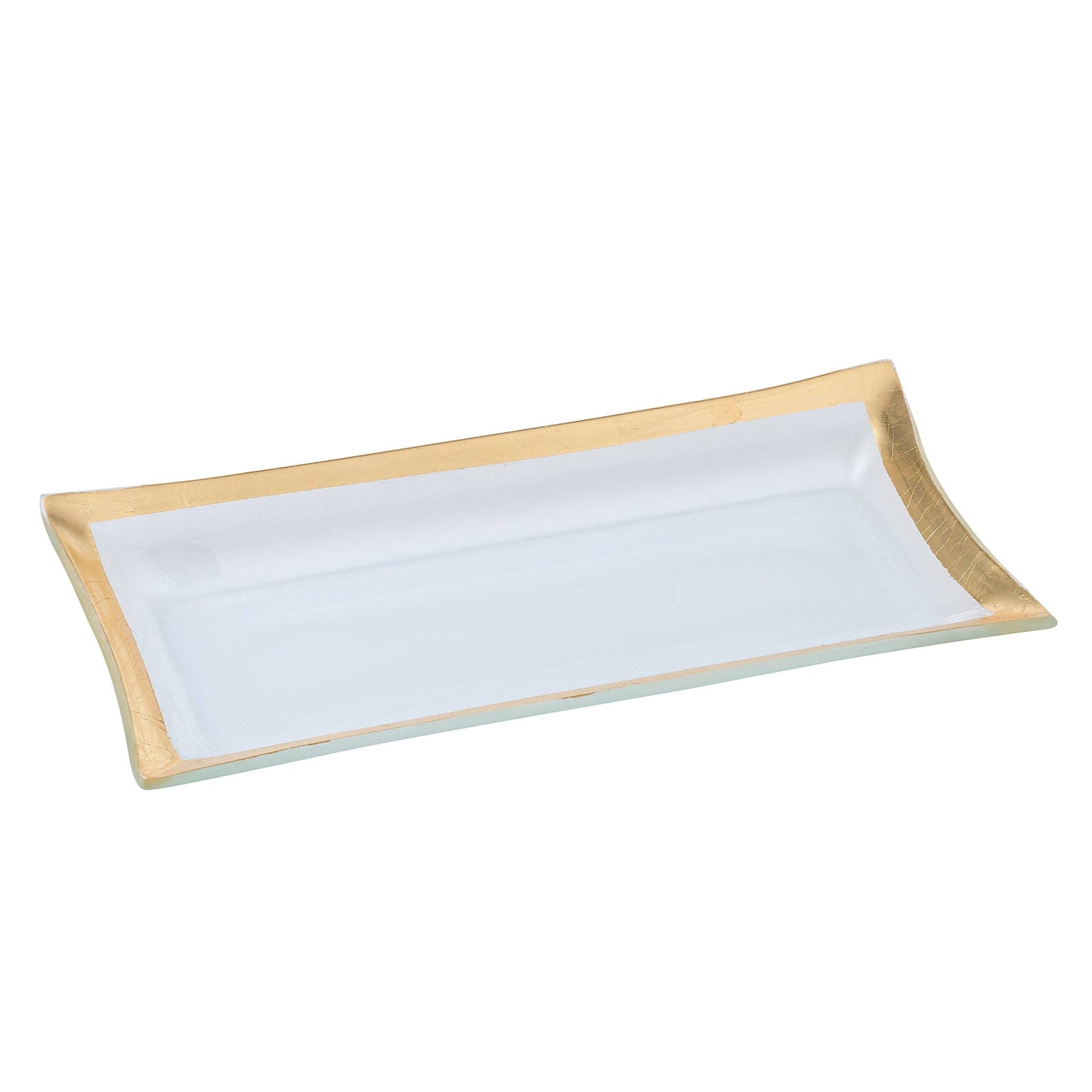 Rectangle, Gold-Edge Serving Tray-Medium