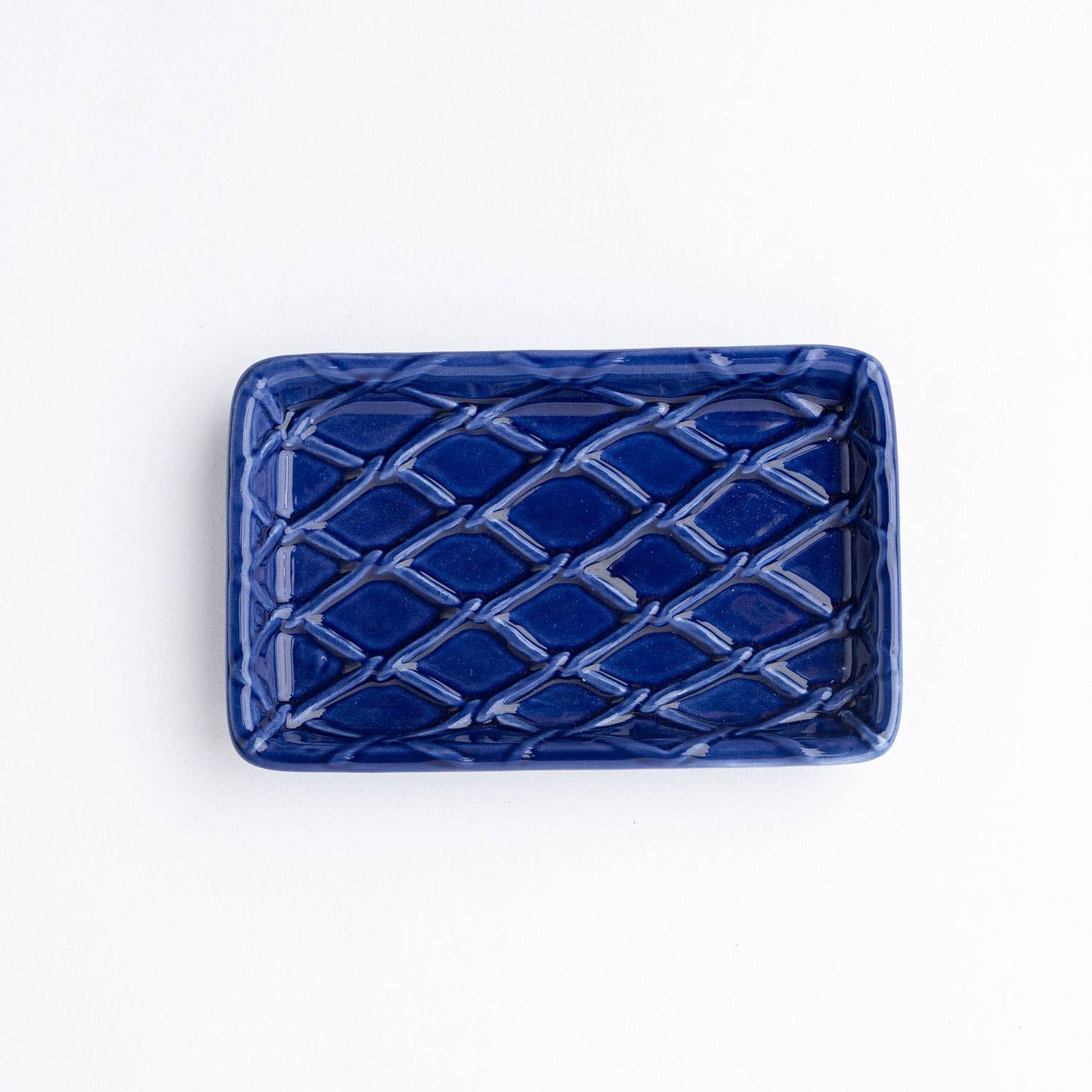 Navy Blue Textured Soap Dish