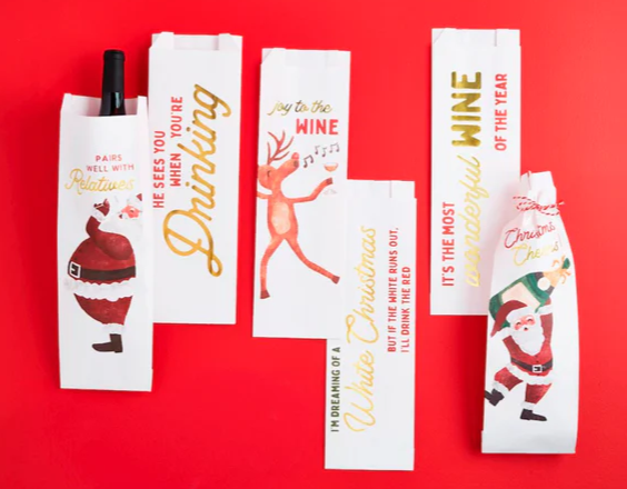 Christmas Paper Wine Bag Sets