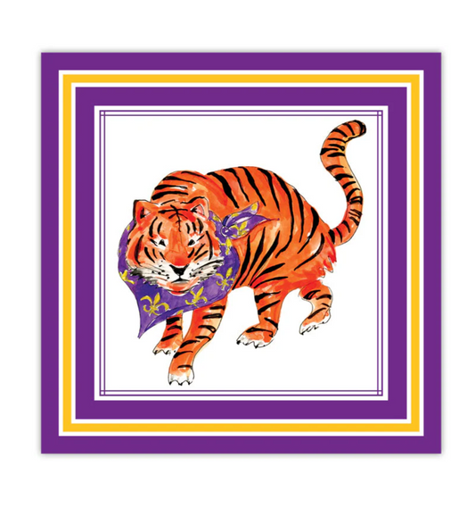 Purple & Gold Tiger Square Placemats