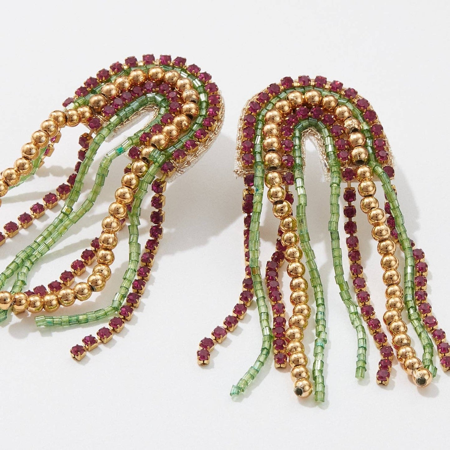 Mardi Gras Beaded Earrings