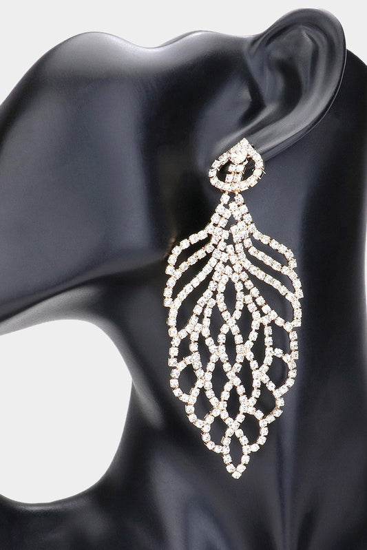 Rhinestone Chandelier Evening Earrings