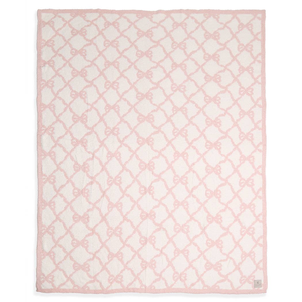 "Pink Bow" Comfort Throw Blanket