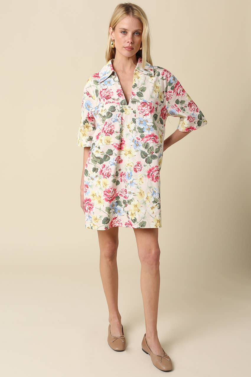 Lyla Floral Collard Dress