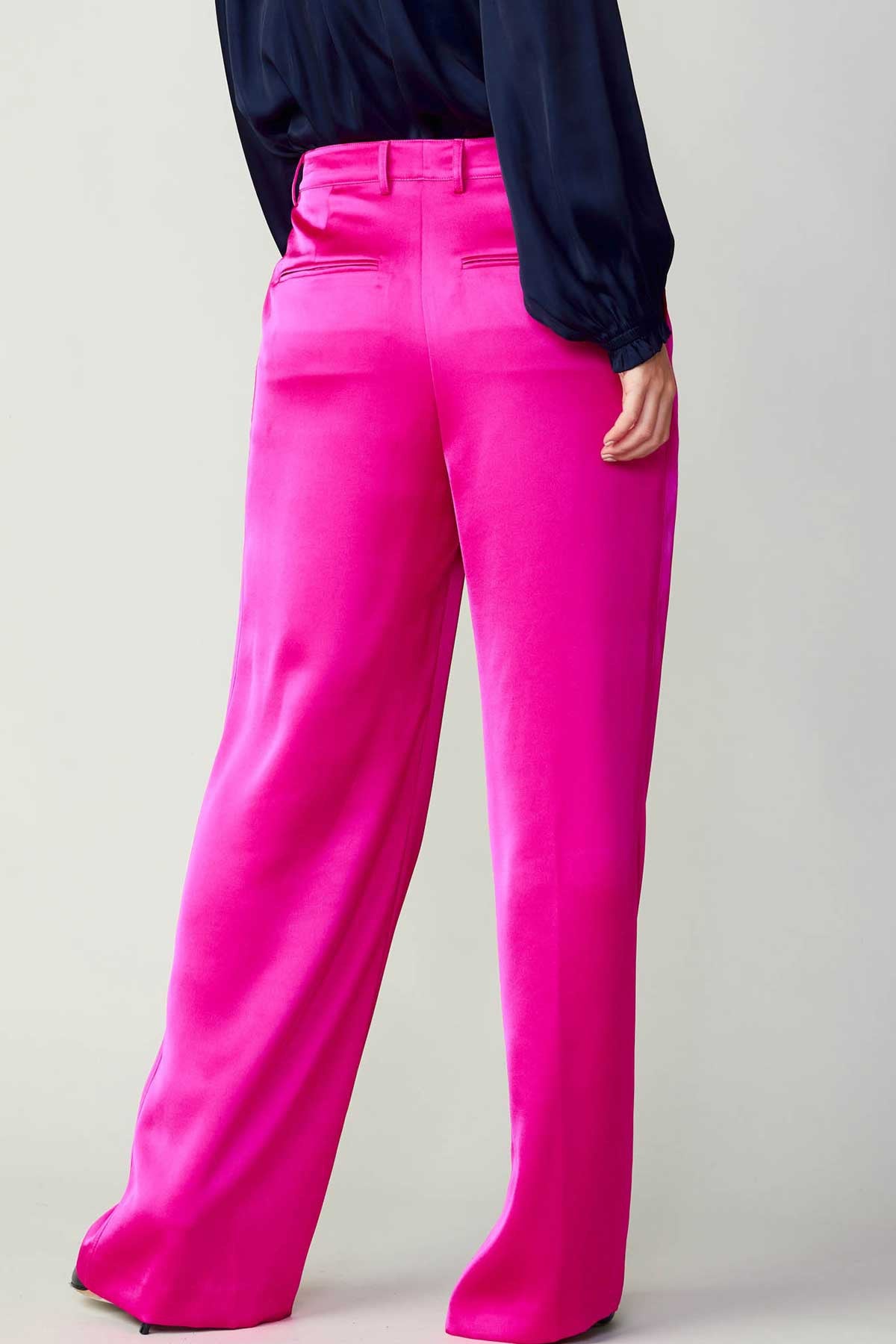 Silky Front Pintucked Trousers