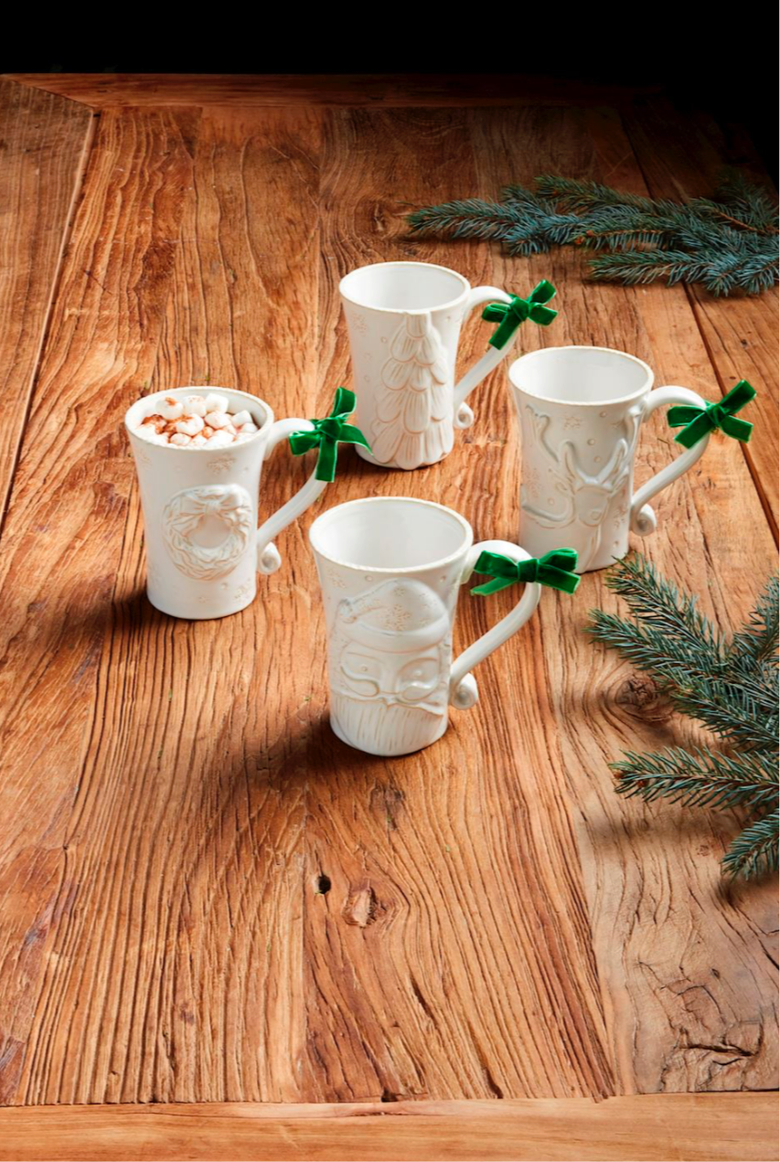 White Christmas Mugs