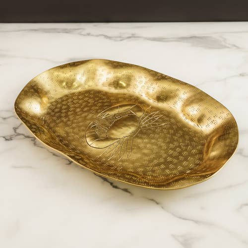 Golden Oval Crab Etch Tray