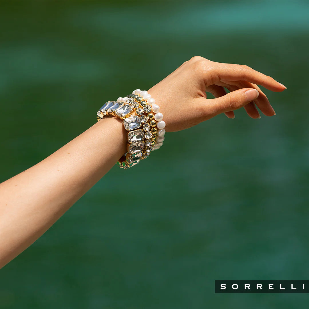 Sorrelli Single Crystal Stretch Bracelet - Dark Champagne