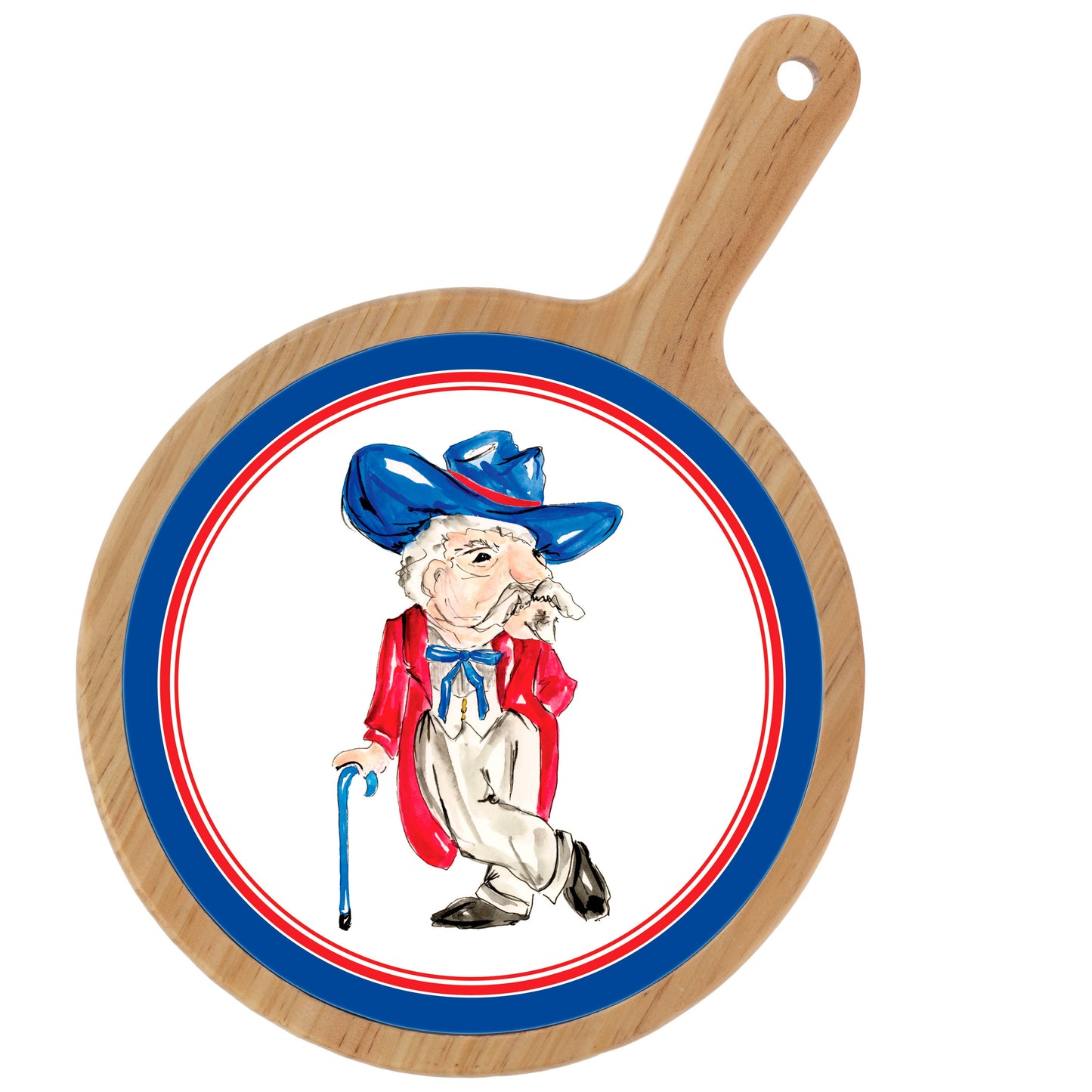 Blue Colonel Collegiate Bamboo & Ceramic Cheese Board