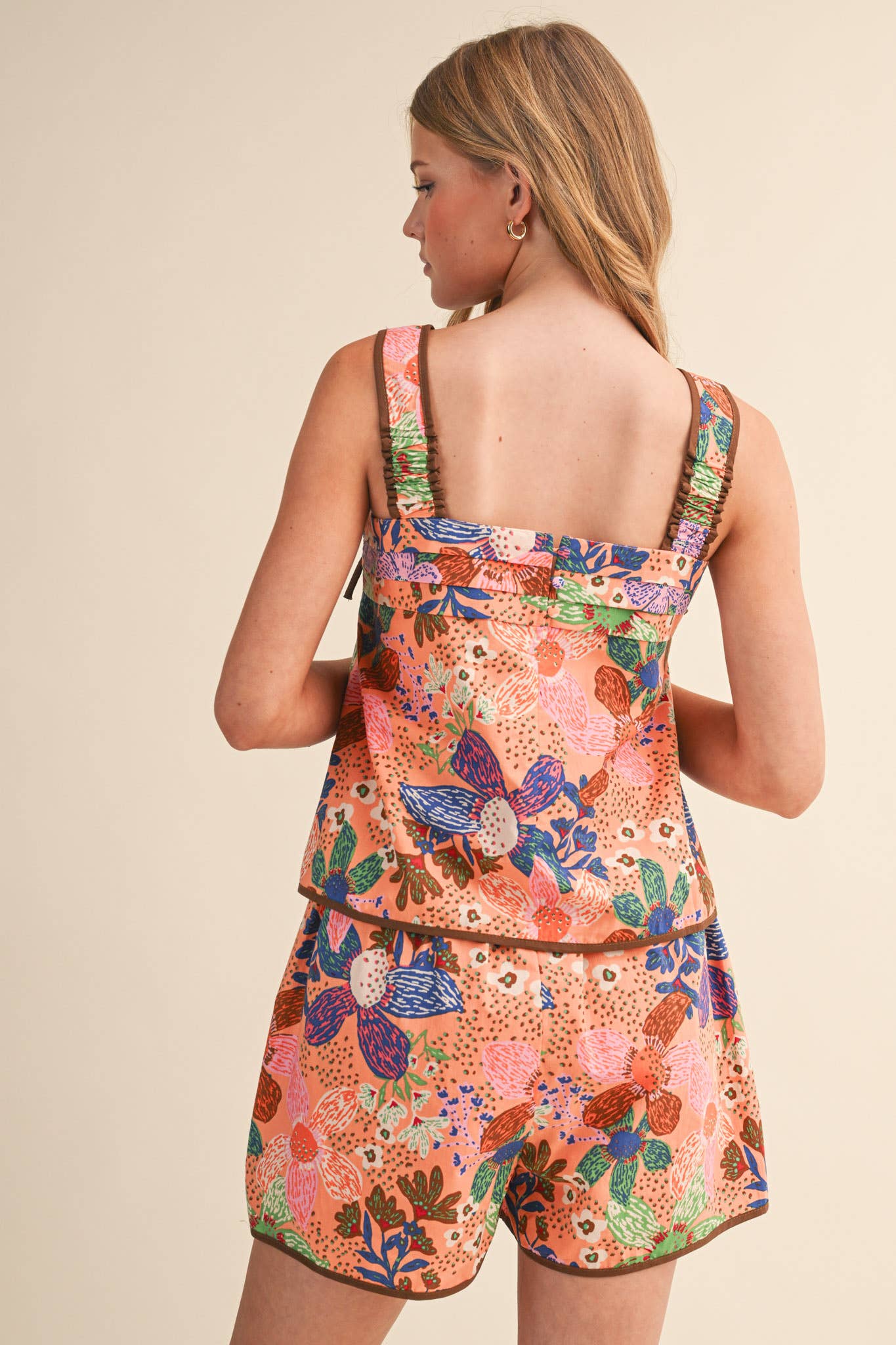 Floral Print Top & Shorts Set