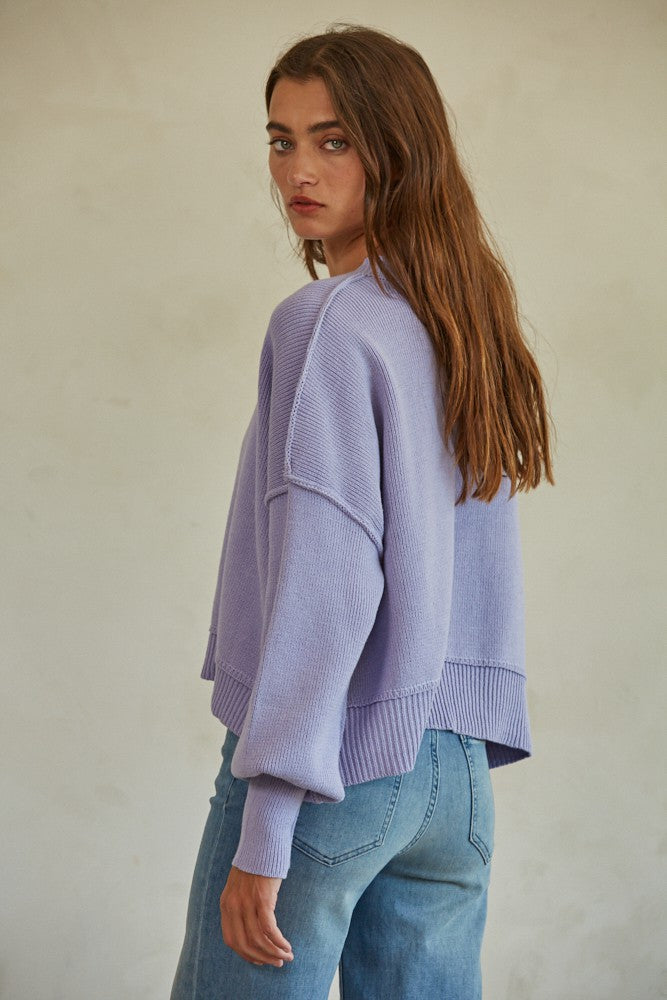 Blue Lavender Pullover Sweater