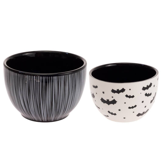 Halloween Bats set of Ceramic Bowls