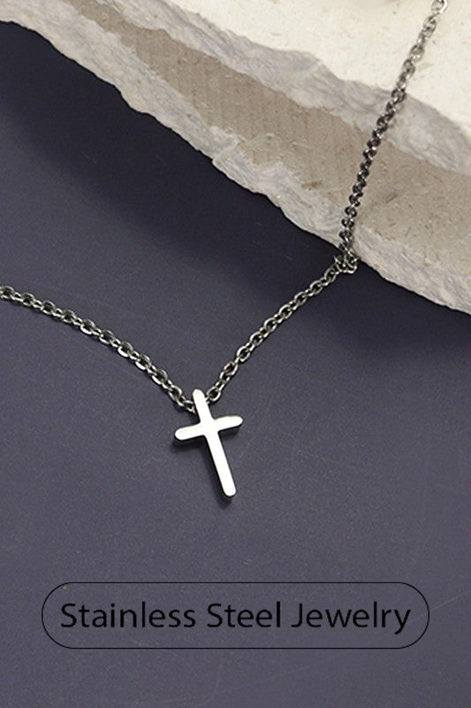 Cross Pendant Necklace-Silver