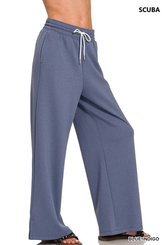 Scuba Drawstring Pants - Blue Indigo