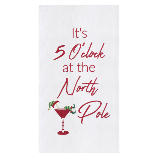 It's 5 O'Clock At The North Pole Tea Towel