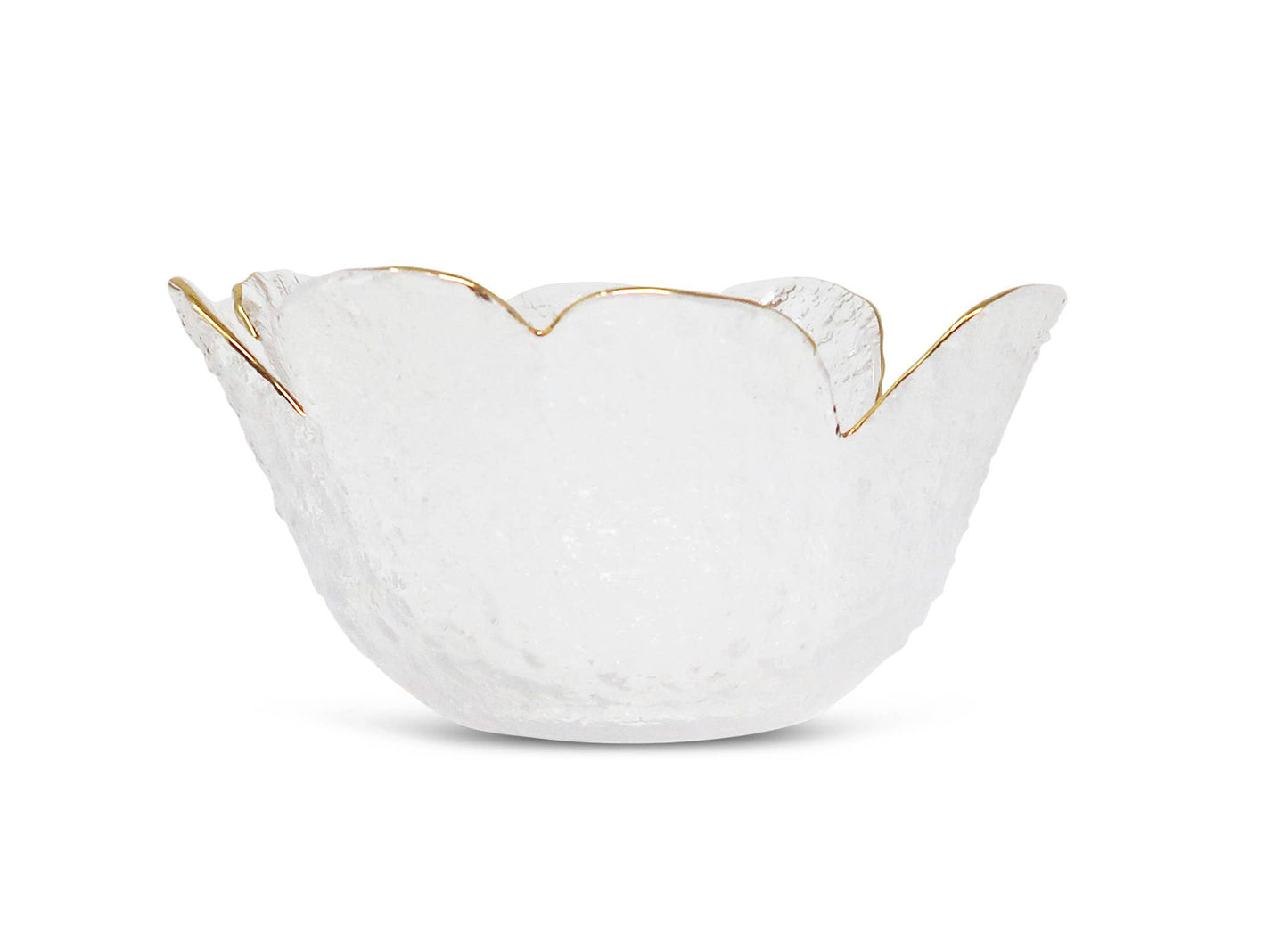 Flower Shaped Bowl with Gold Rim: Large