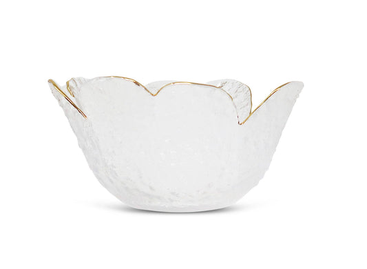 Flower Shaped Bowl with Gold Rim: Large