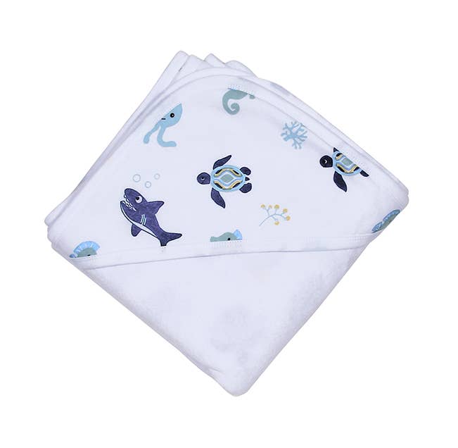 Blue Sea Life Hooded Towel