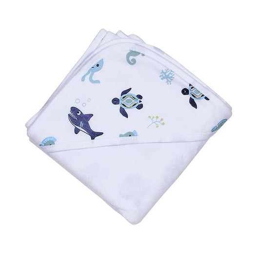 Blue Sea Life Hooded Towel