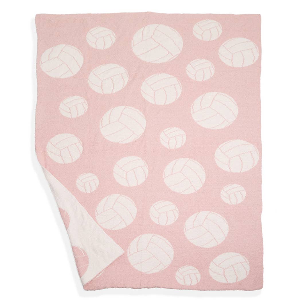 "Volleyball" Pink Comfort Throw Blanket