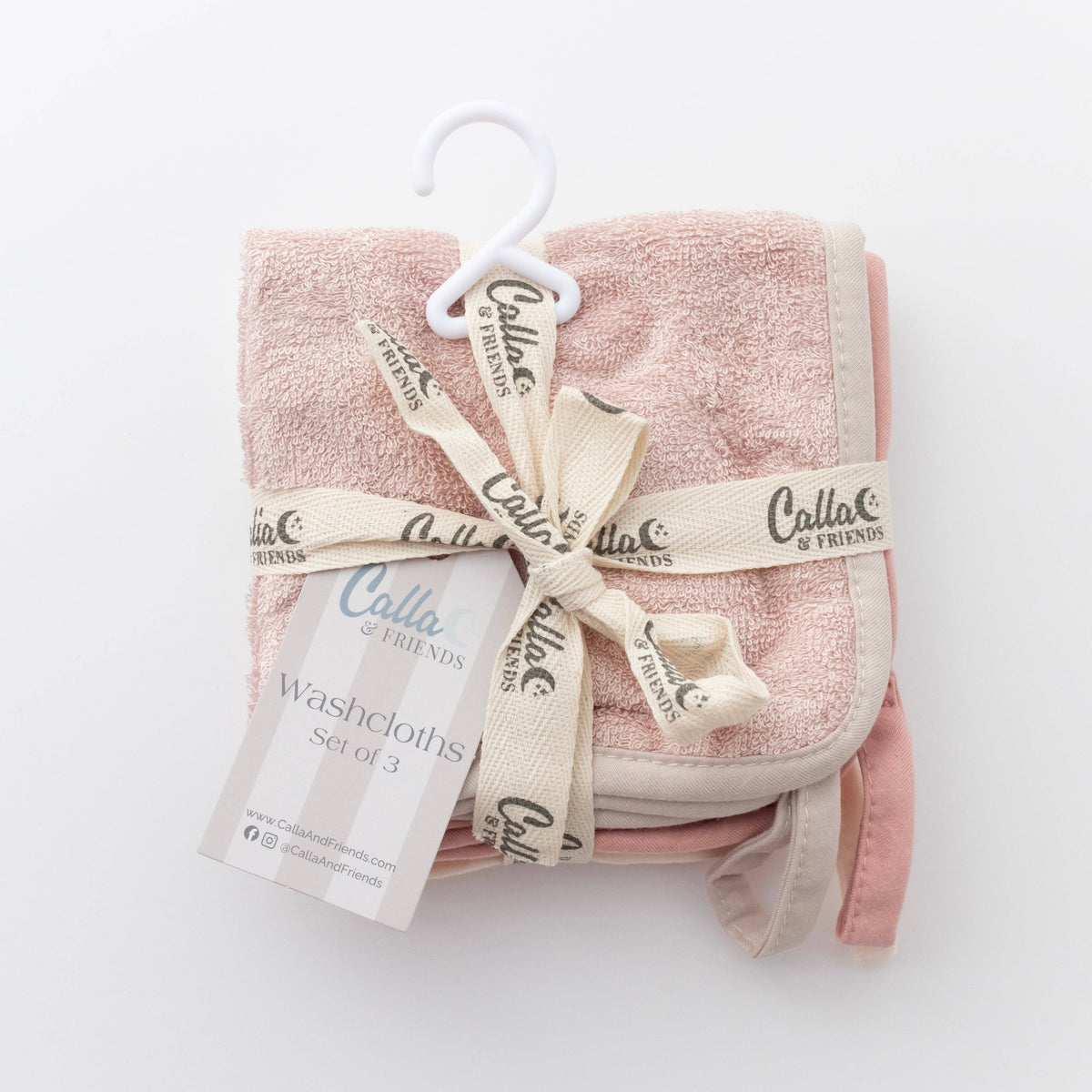 Washcloth Set: Linen/Whisper Gray